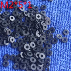 M2 * 5*1 검정색 100pcs 나일론 와셔 플라스틱 플랫 스페이서 와셔 두께 원형 원형 가스켓 링 고품질 원형