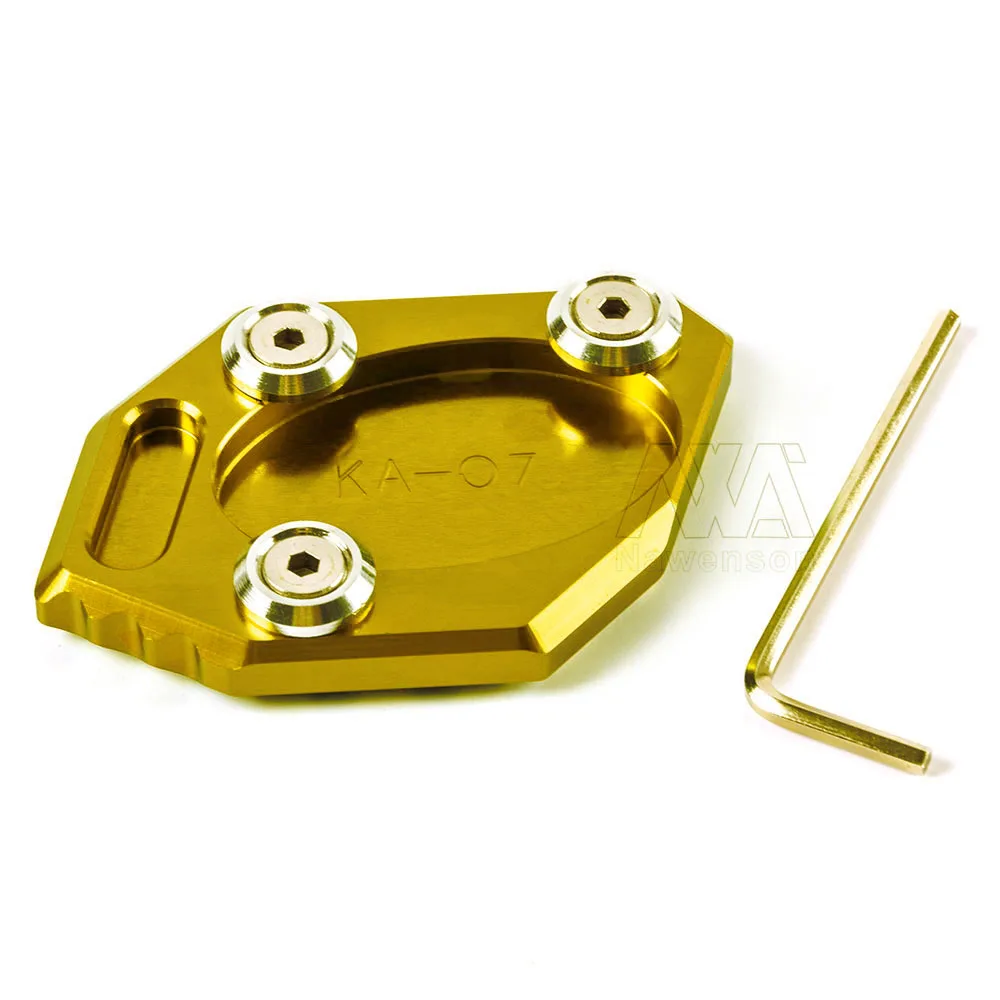 Aluminum Kickstand Pad Sidestand Enlarger Extension Plate For Kawasaki Ninja 300 ZX300R 13-15 Ninja 250 ZX250R 13-16