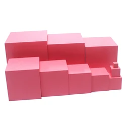 Dental house Montessori Materials Wooden Toys Pink Tower 1-10CM Pink Cubes Solid Beech Wood Toddler Early Preschool Educational