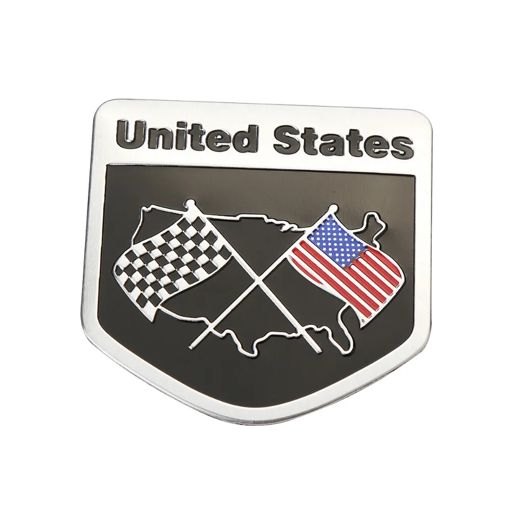 Metal 3D USA U.S.A America Flag Badge Emblem Deutsch Car Sticker Decal Grille Bumper Window Body Decoration