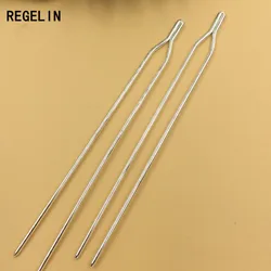 REGELIN 5pcs/lot 125x2mm Raw Brass Gold Color Hair Sticks Y shape Hair Pins Blank Base Setting For Women Jewelry Bulks