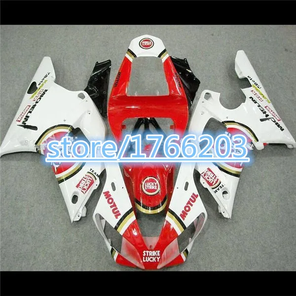 

YZF R1 00 01 Lucky strike red white fairing kit for YZF-R1 00-01 YZF 1000 R1 2000 2001 fairing parts Ning