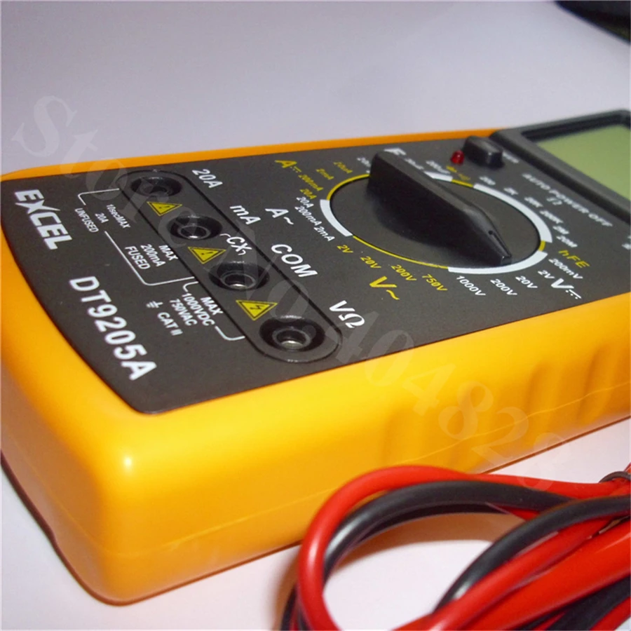 Digital Multimeter Excel DT9205A, Yellow/Black.