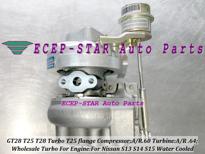 T25T28 T25/28 T25 T28 توربو لنيسان سيلفيا بلوبيرد S13 S14 S15 180SX 200SX 1.8L 2.0L Com A/R.60؛ التوربينات A/R.64 T25 شفة