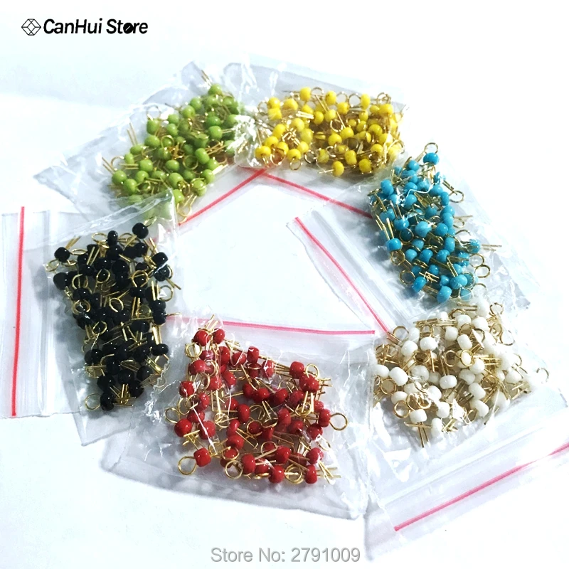 300PCS Six colors*50 PCB Board Test Beads Points Gold Plated Ceramic  Loop  Circuit  Test Needle Test Ring White Black Red Blue