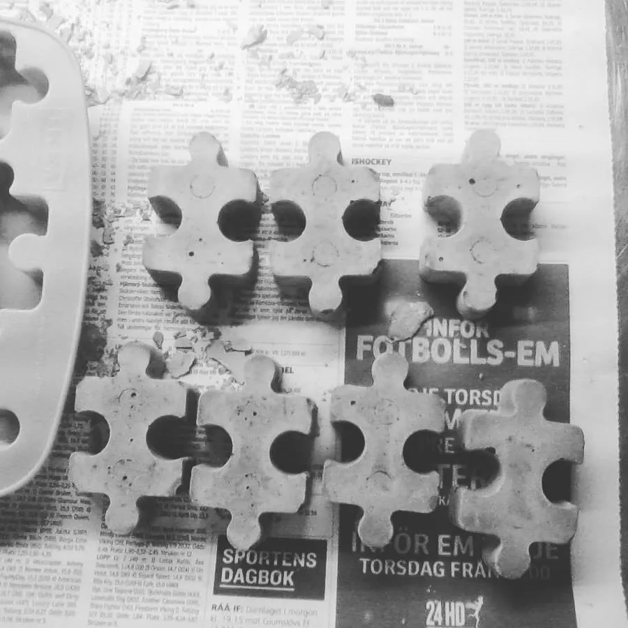Block Puzzle Coaster Silicone Molds 3D Concrete Tray Mold Fondant Cake Baking Molds Coffee Cup Holder Cement Block Candle Moulds