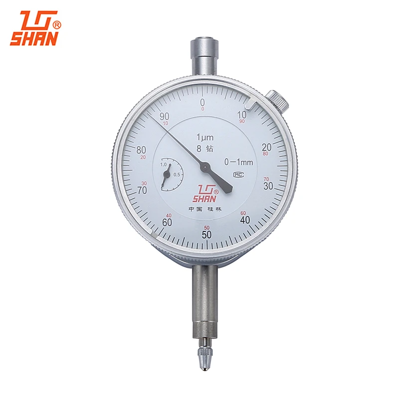 SHAN Dial Indicator 0-1mm/0.001mm Dial Gauge Dial Test Indicators Shockproof Micrometer Caliper Measuring Tools