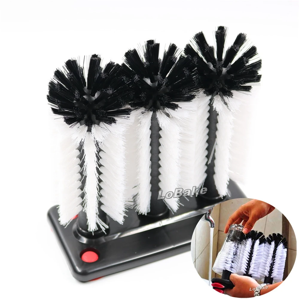 Flexible plastic brush glass cup cleaner wine bottle cleaning brushes for home kitchen cooking accessories