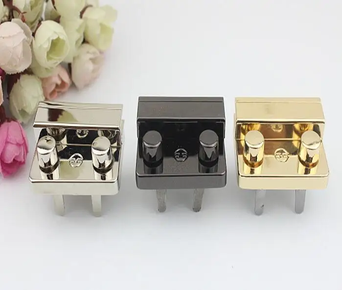 (5 PCS/lot) more high-end electroplating 3 color leather organ insert lock diy metal handbags decorative buckle accessories