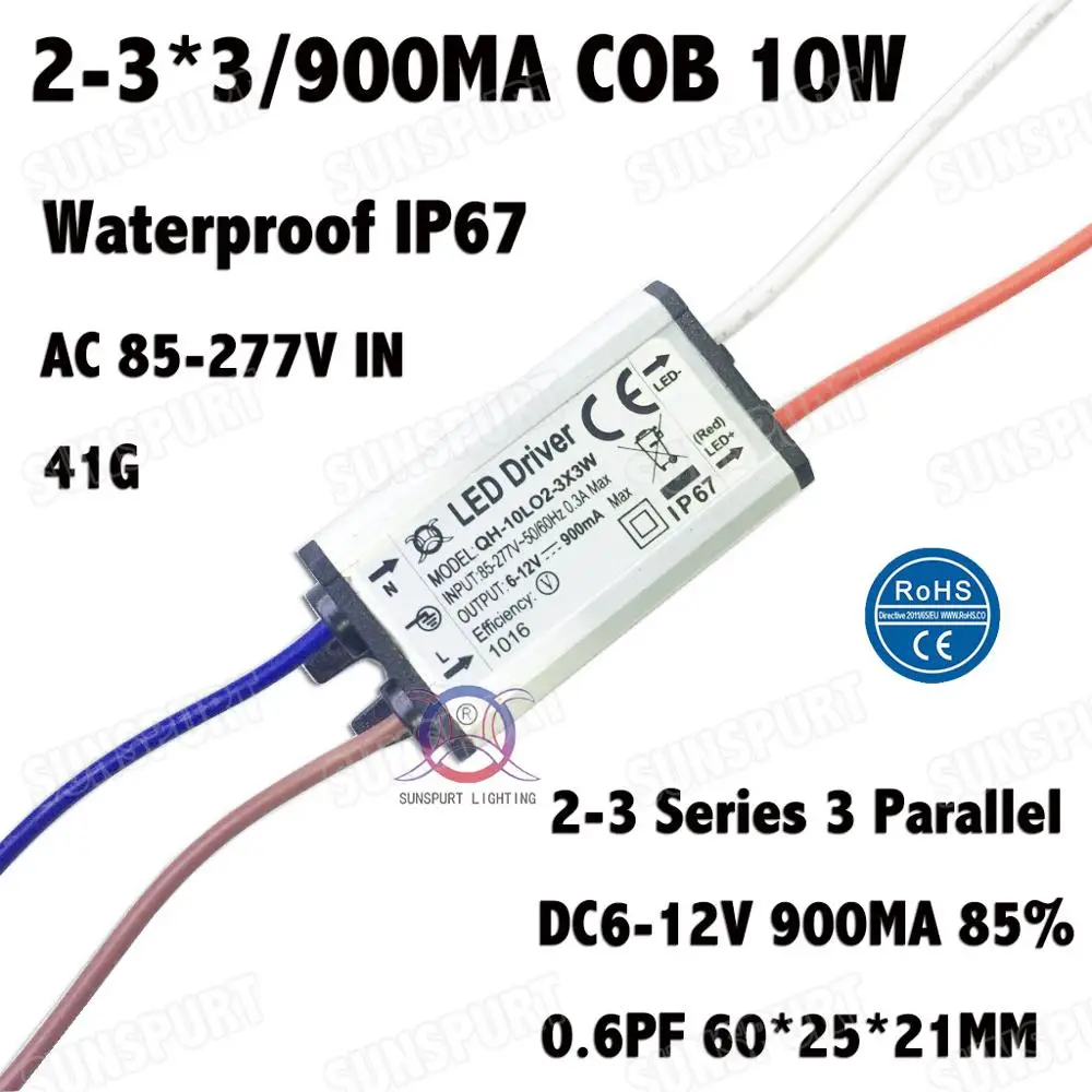 IP67 PF5-100W LED Driver 10W 2-3Cx3B 6-12 Series 20W 30W 40W 50W 60W 70W 80W 100W  0.6-3A DC5-40V Constant Current Free Shipping