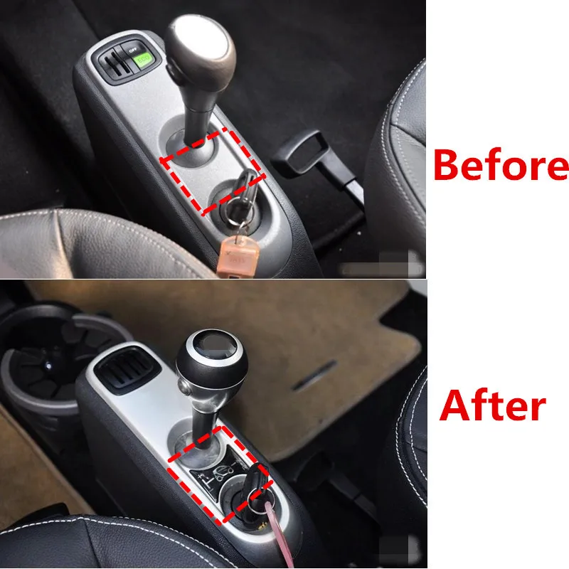 Car Gear Lever Panel Decal Central Control Panel 3D Sticker For BENZ SMART FORTWO 451 BRABUS 2007-2014 Door Handle Cover Sticker