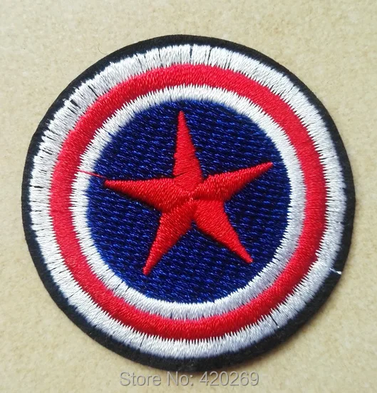 

Hot Sale ~ Captain Sheild America retro Iron On Patches, sew on patch,Appliques, Made of Cloth,100% Guaranteed Quality