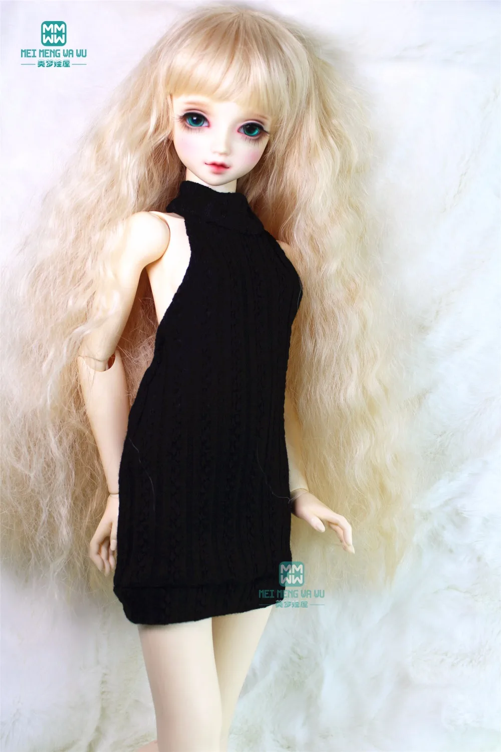 

BJD dolls clothes accessories fits 1/3 BJD Doll fashion black wool vest lace panties socks