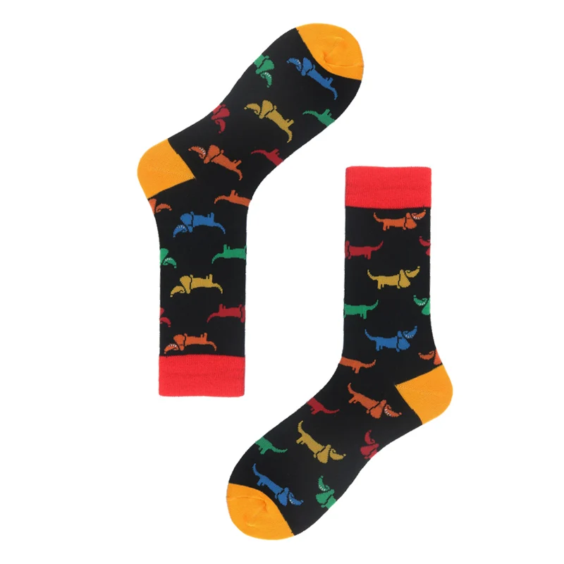 COCOTEKK Big Size Colorful Combed Cotton Men Socks Funny Animal Novelty Dress Socks Men Happy Harajuku Socks For Christmas Gift