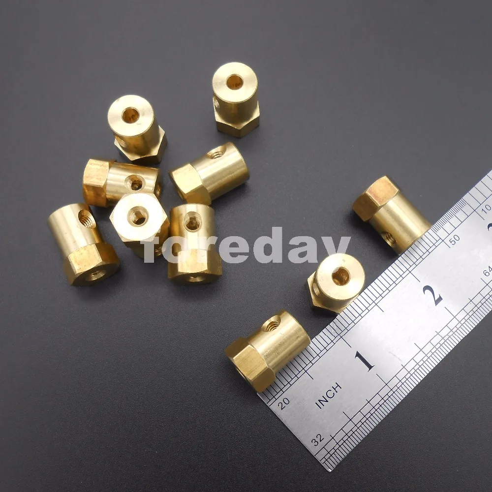 

100PCS 4MM Brass Wheel Shaft Motor Hexagonal hexagon HEX length 18mm M4 Coupling Coupler 12MM + 100 Spanners wrench *FD250X100