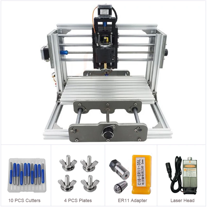 جهاز توجيه CNC صغير diy 2417 500-2500mw ليزر 2 في 1 ، آلة نقش CNC ، آلة طحن PCB ، آلة نحت الخشب