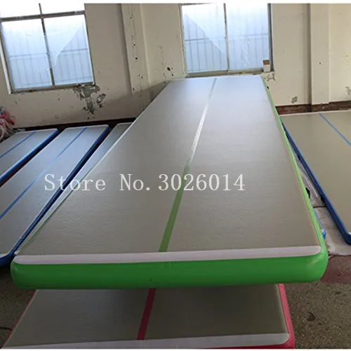 Air Track Tumbling Mat 7x1x0.2m Green Inflatable Gymnastics Airtrack Mat, Air Floor Mat with Electric Air Pump