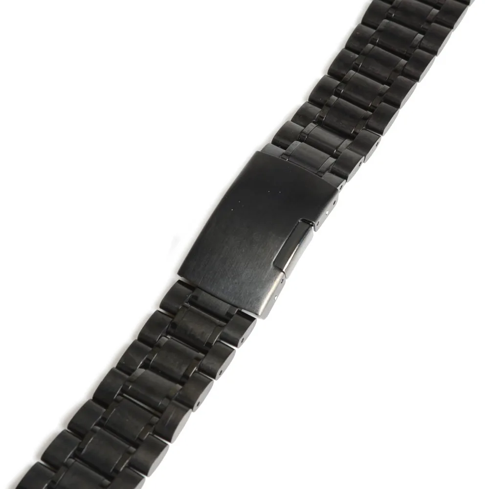 18mm 20mm 22mm 24mm Black Watch Band Strap Stainless Steel Clasp Speed Master Wrist Men Women Metal Watchband