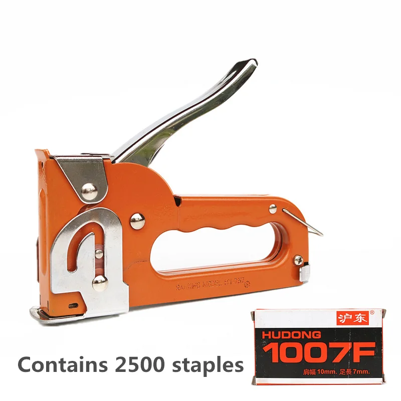 Multi-purpose manual stapler Heavy-duty binding  Wooden board and leather tacker Contains 2500 staples Office woodwork binding