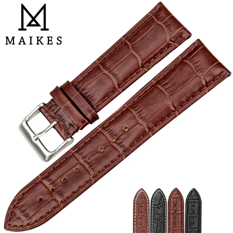 

MAIKES Factory Direct Sale Watch Accessories Genuine Leather Watch Strap 18mm 20mm 22mm Watch Band Men For Omega Watchband