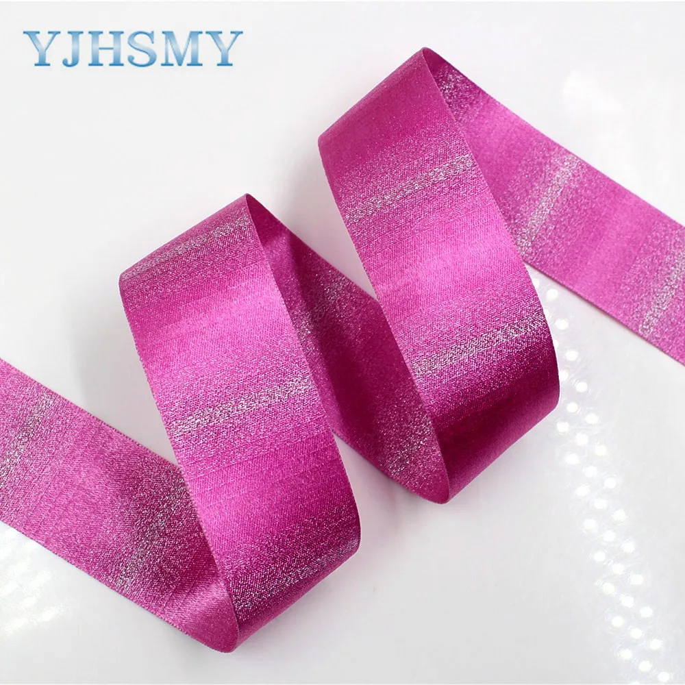 YJHSMY 1712282,38mm 5Yard/lot flash Printed grosgrain ribbon,accessories Webbing, DIY handmade materials