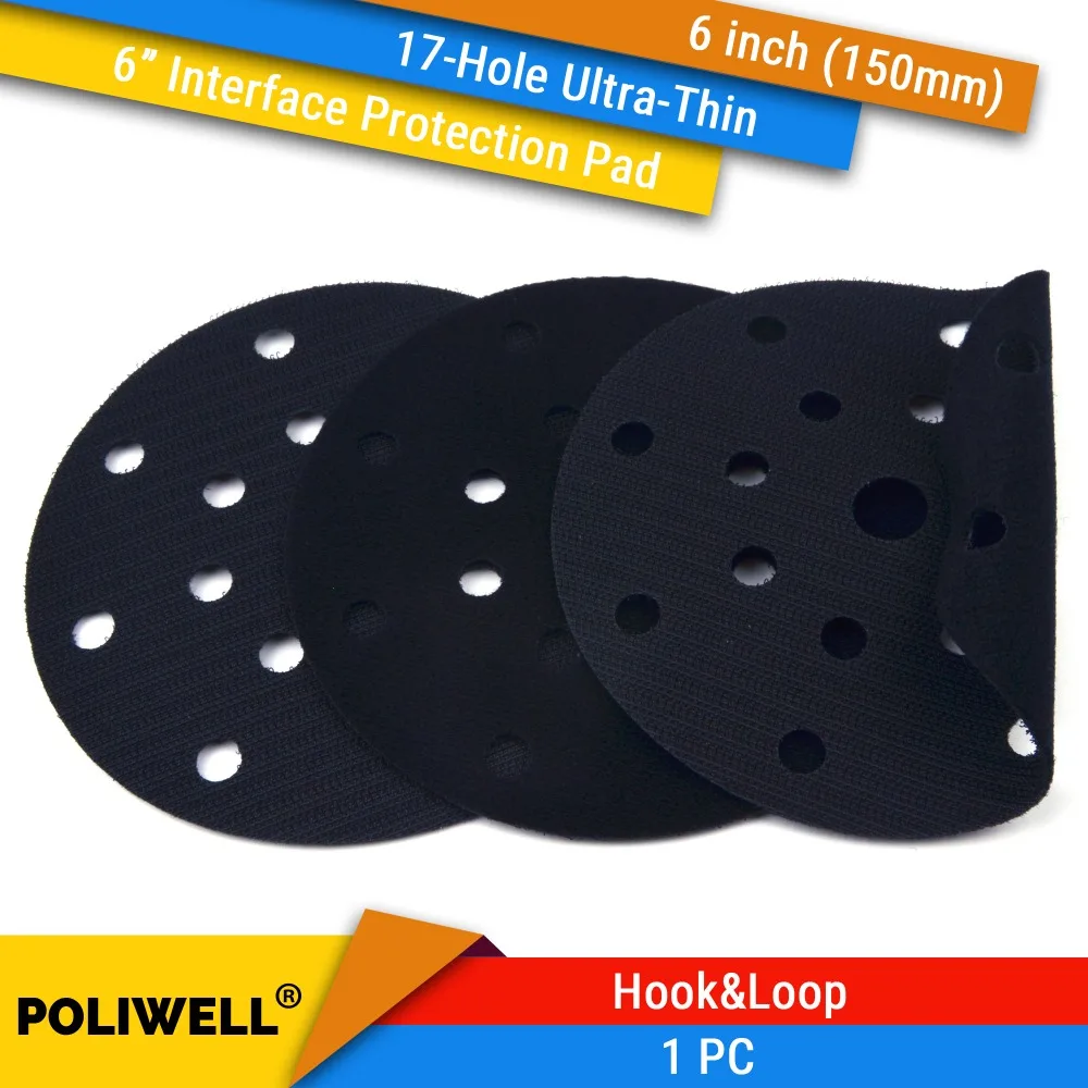 Buffering Pad 6 Inch 150mm 17-Hole Ultra-thin Surface Protection Interface Pad for Sanding Pads and Hook&Loop Sanding Discs