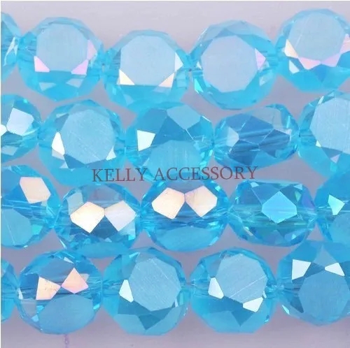 

350pcs/lot 8MM Lake Blue AB Crystal Beads Loose Spacer Rondelle Beads Facted Glass Beads For Jewelry Making Bracelet DIY Beads