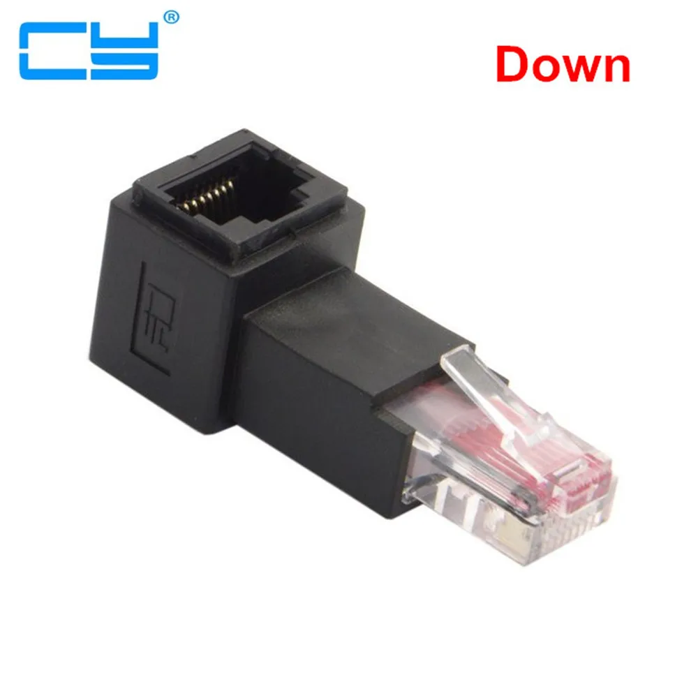 

Down Angled 90 Degree 8P8C FTP STP UTP Cat 5e Male to Female Lan Ethernet Network Extension Adapter