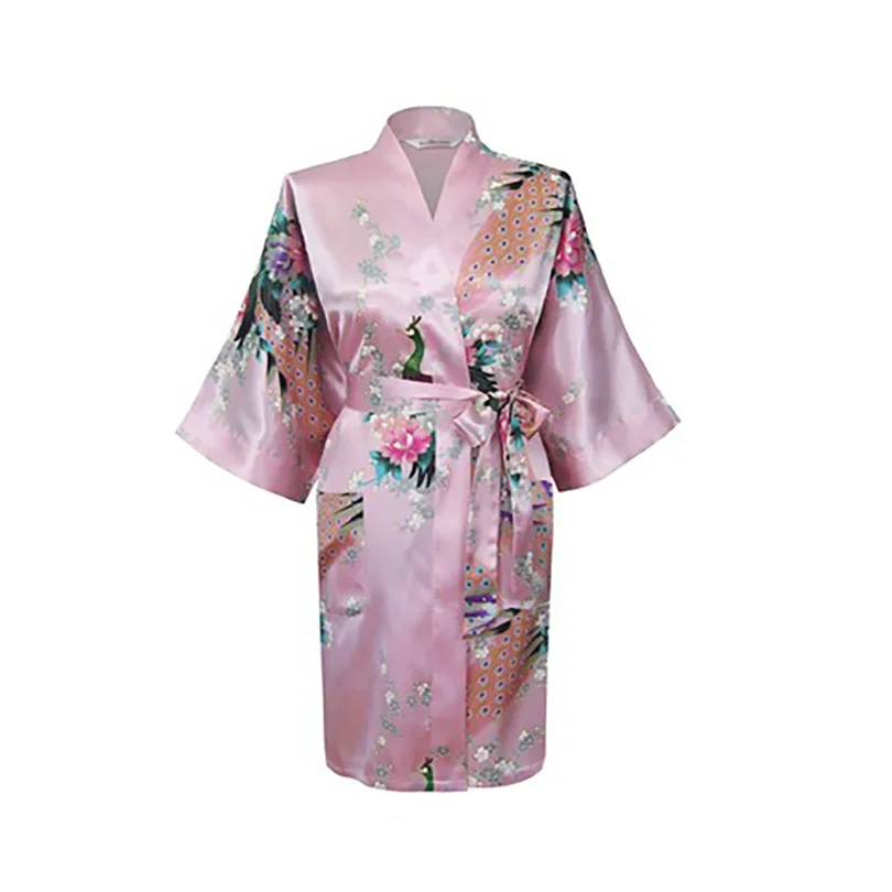 InjKimono-Robe Longue en Satin pour Femme, Peignoir Sexy, pour Demoiselle d\'Honneur, Été, 2015