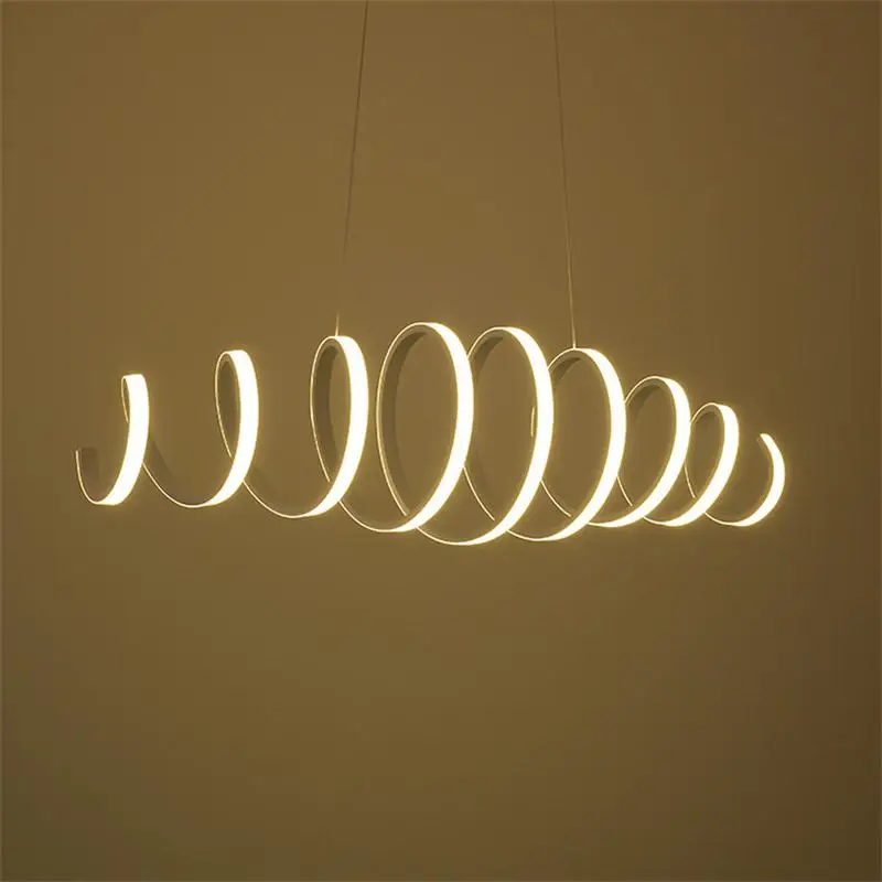 Wave Circular Modern LED Pendant Lights Kitchen Dining Table Luminaire Creative Bar Counter Hanging Lamp Stair Lobby Droplight