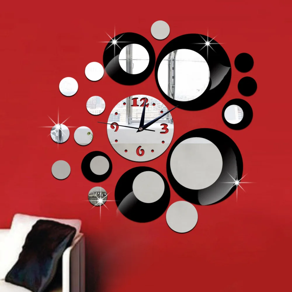 3D Wall Clock Spiegel DIY Wallclock Decorative Wall Watch Modern Design Sticker Horloge Murale Design Moderne