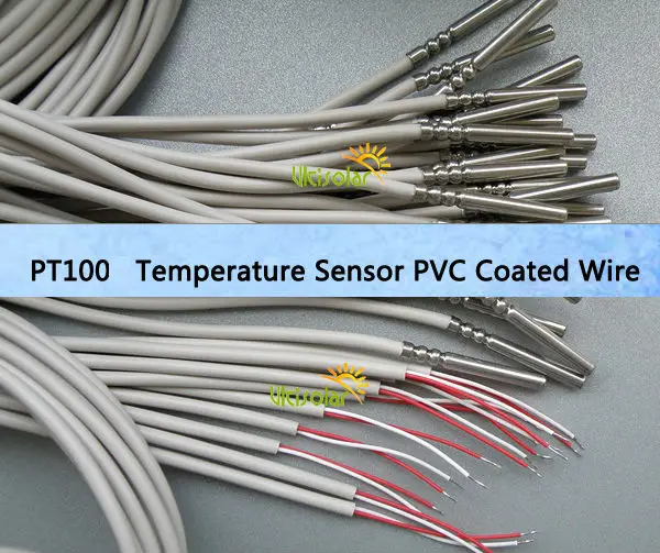 1.5 meter PT100 Temperature Sensor 2 Wire with PVC Coated 1.5 Meters Probe 45mm*5mm Length*Dia. -50-180 centigrade