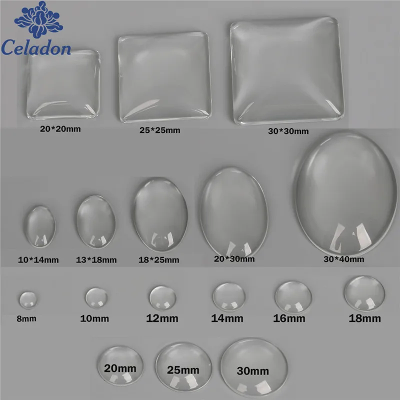 

ГОРЯЧАЯ круглая квадратная овальная плоская задняя прозрачная Лупа кабошон Крышка для самостоятельного изготовления ювелирных изделий