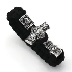 Thor's Hammer Mjolnir bracciale Viking scandinavo Norse Viking bracciale Rune Charms Bead Jewelry uomo donna braccialetti bracciali