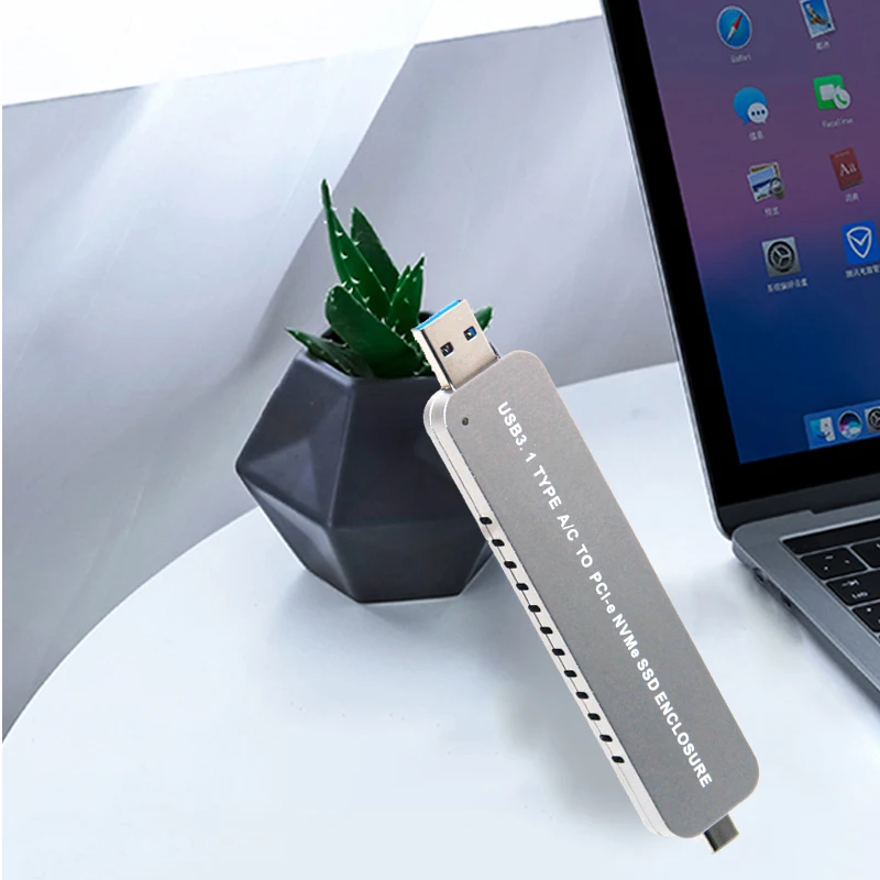 NVME SSD Caso HDD Enclosure Caso Caso del Disco Rigido USB C & TYPE-A per PCI-E NVME M.2 SSD Disk HDD box Adattatore per 2242/2260/2280 SSD