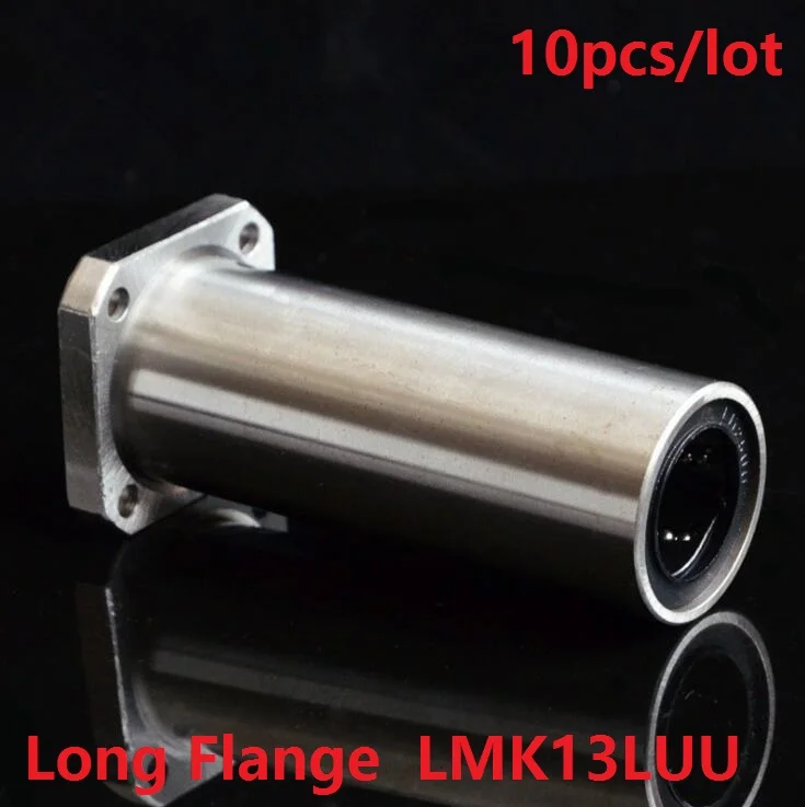 

10pcs/lot LMK13LUU 13mm 13*23*61mm long type square Flange linear bearings bushing for 3d printer parts 13x23x61mm