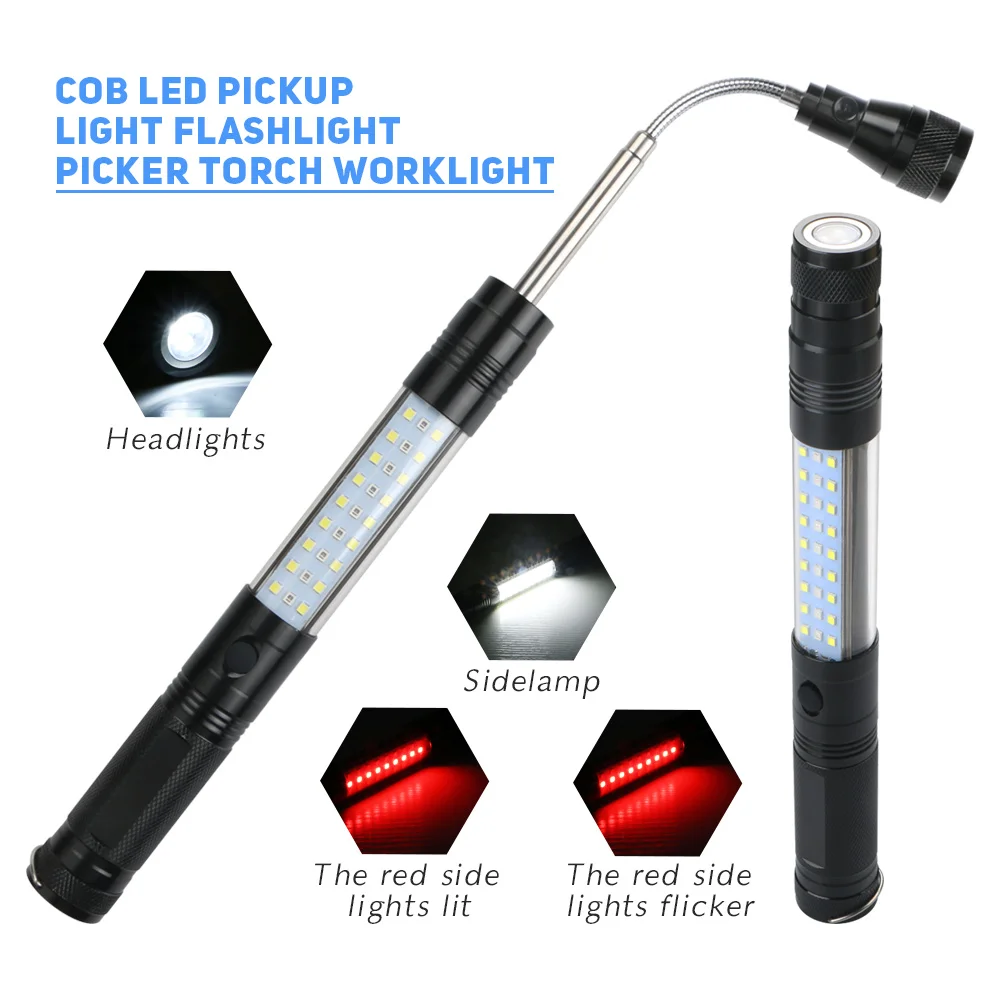 4 modes Portable Extendable Flexi LED With magnet Pickup Auto Repair Light Flashlight Picker Torch Worklight Ilumination light