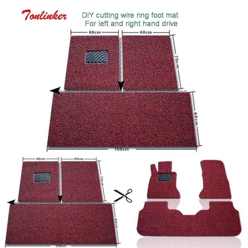 

Tonlinker For Left/Right hand drive Car styling Mats & Carpets DIY Anti-slipped Decoration&Protection Universal type wire Mat