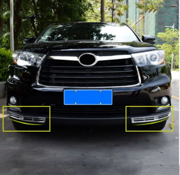 ACCESSORIES FIT FOR TOYOTA HIGHLANDER KLUGER 2014 2015 BUMPER CORNER FOG LIGHT CHROME COVER TRIM GARNISH MOLDING LAMP