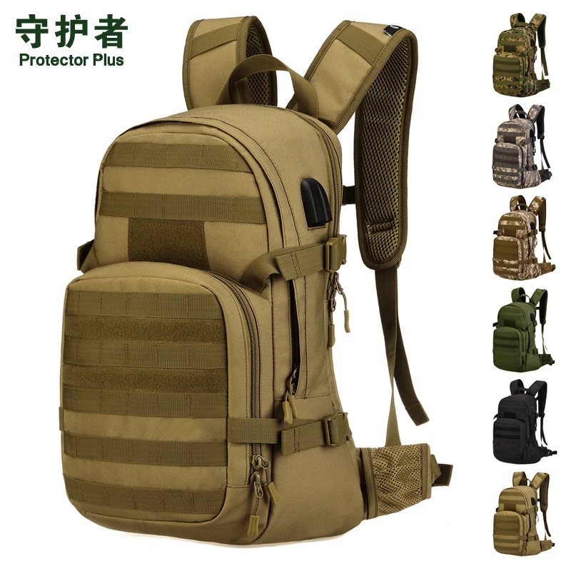 

Waterproof Nylon 1000D Riding Outdoor Military Molle Backpack Daypack Riding Travel Laptop USB Jack 25L Bag Rucksack Knapsack