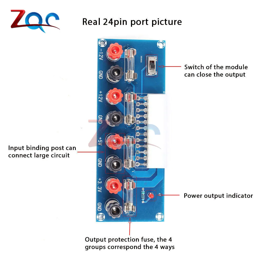 XH-M229 Desktop Computer Chassis Power Supply ATX Transfer Board Power Take off Board Power Output Terminal Module 24Pin