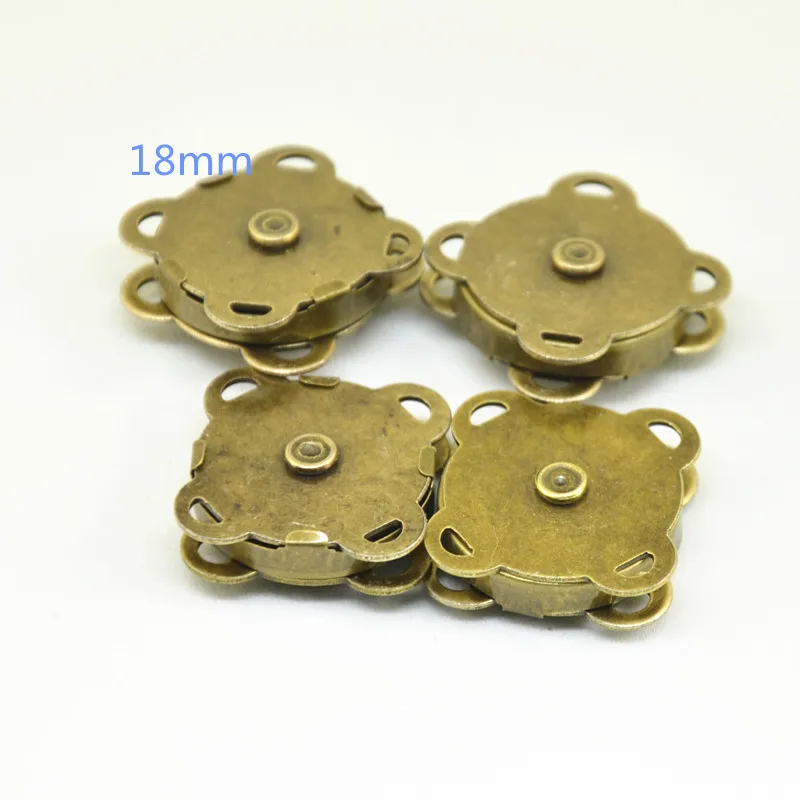 100 pcs 14mm/ 18mm 0.55/0.7''in Gold/Silver/Antique Bronze Sewing DIY Magnetic Snaps Purse Clasp Closures Metal Button Accessory