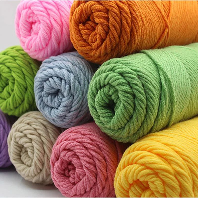 1pcs 60 Color Thick Yarn for Knitting Natural Soft Milk Cotton Yarn Hand Knitting Thread Wool Yarn Lover Scarves Knitting yarn