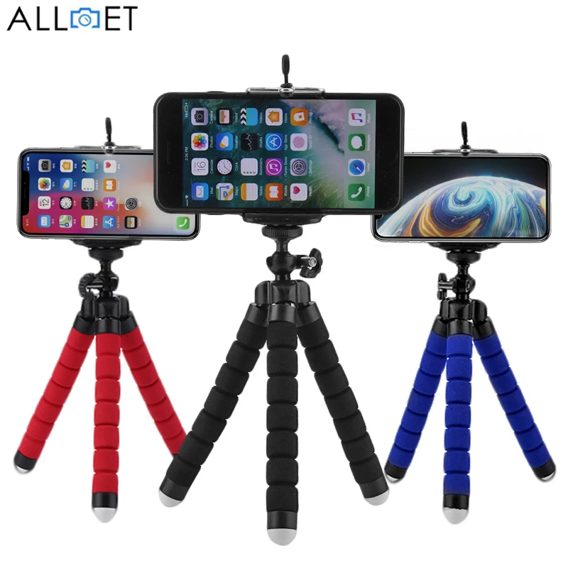 Tripod for Phone Flexible Sponge Octopus Mini Tripod for Mobile Camera Tripod Phone Holder Clip Stand With Phone Clip Holder