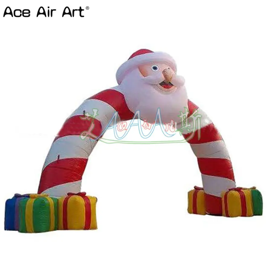 Giant Inflatable Christmas Archway Santa Claus Gift Bags Arch with Gift Boxes on Sale