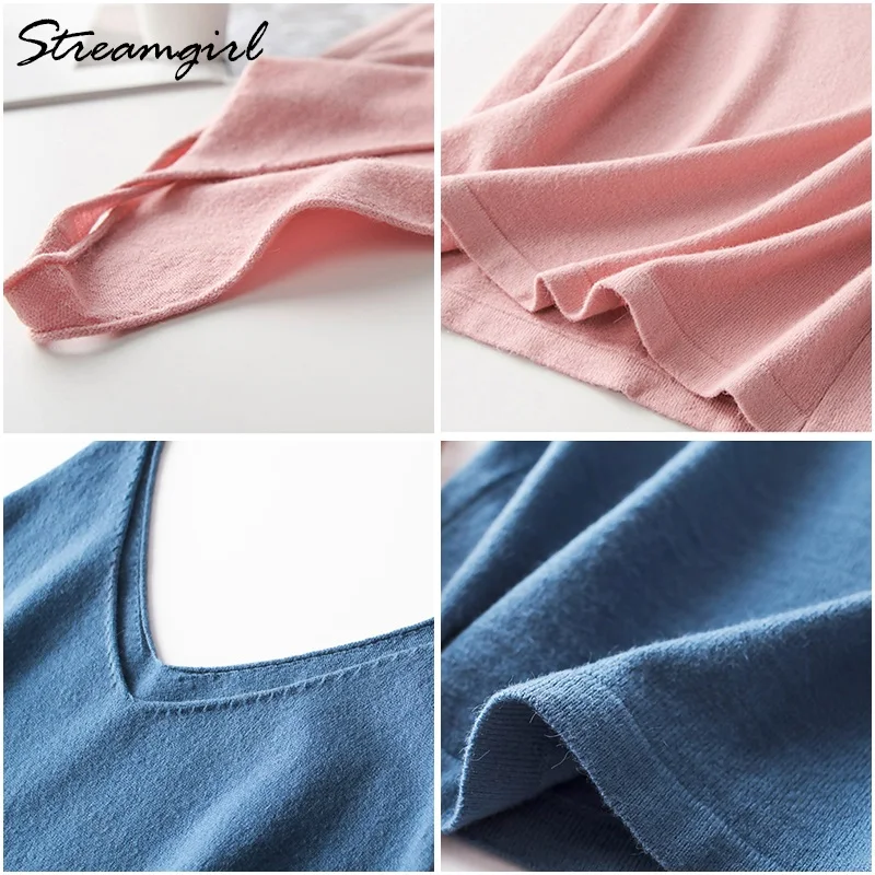 Canottiere lavorate a maglia canotte per donna estate Halter senza maniche maglia scollo a V Top Sexy canotta Crop Top donna Outwear donna Tees