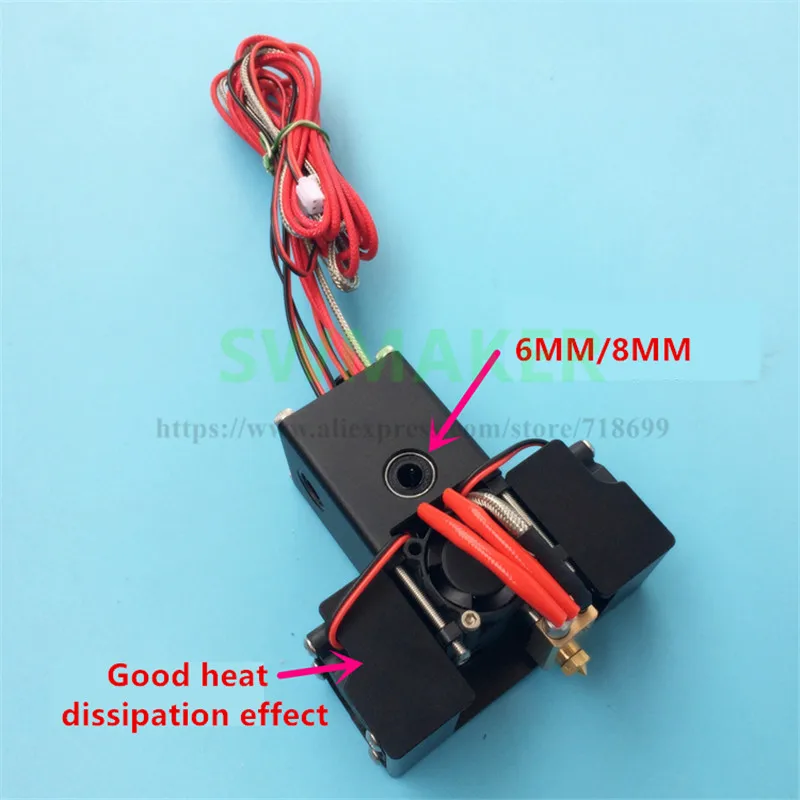 New type UM2+ 3D printer single head hot end kit extruded head all metal printing head set