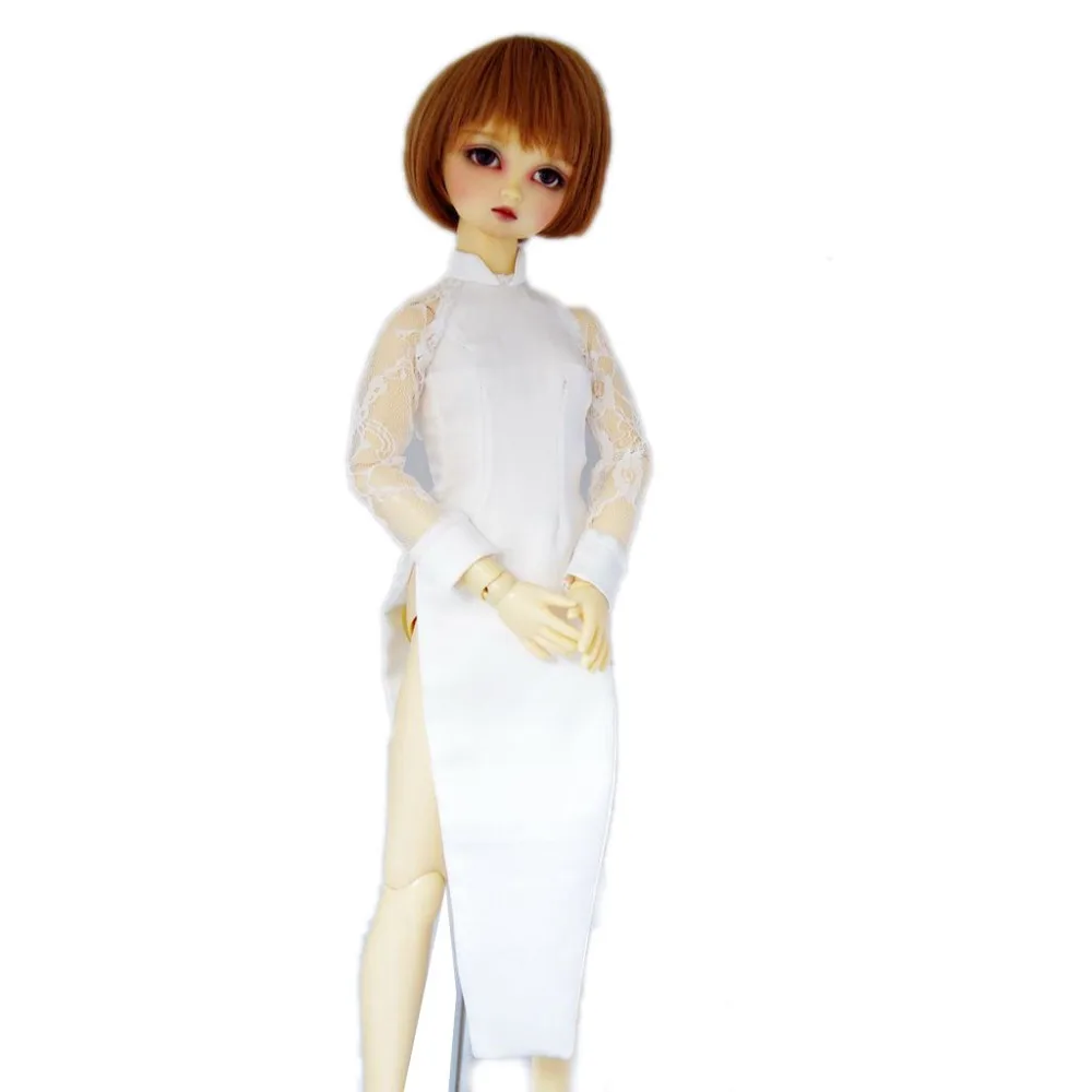 [wamami] White Long Sleeve Lace Dress Cheongsam 1/4 Msd Dz AOD BJD Dollfie