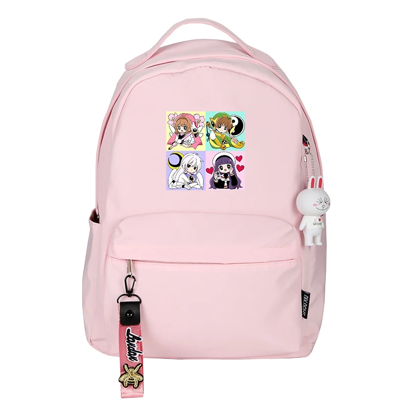 

Anime Card Captor SAKURA Kawaii Women Backpack SAKURA Cute Backpack Nylon School Bags for Teenage Girls Cartoon Travel Backpack