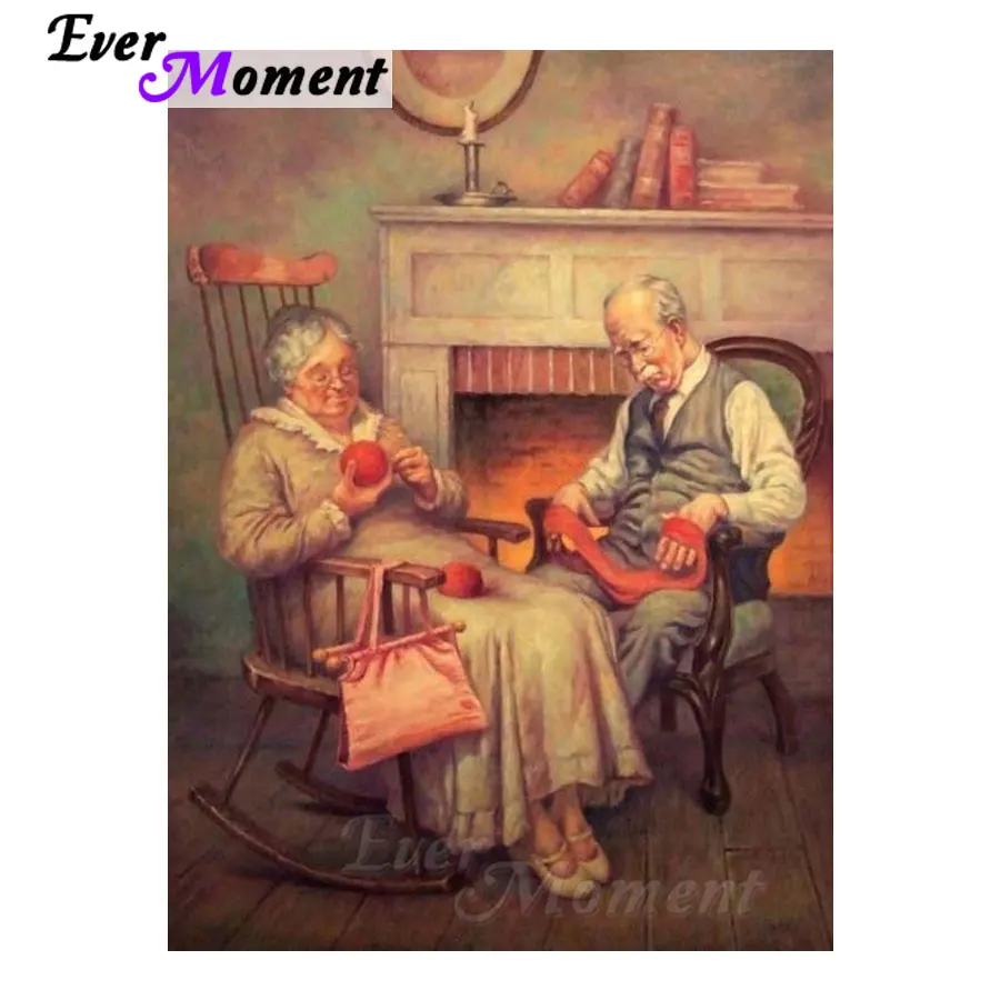 Ever Moment Diamond Painting Old Couple  Home Decorations Diamond Embroidery Mosaic Cross Stitch Handmade ASF1298